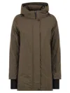 Herno Long-sleeved Hooded Down Jacket In Brown