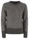 Herno Women Alpaca And Wool Crewneck Sweater In Brown