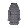 Herno Women Arendelle And New Lady Faux Fur A-shape Down Jacket In Gray