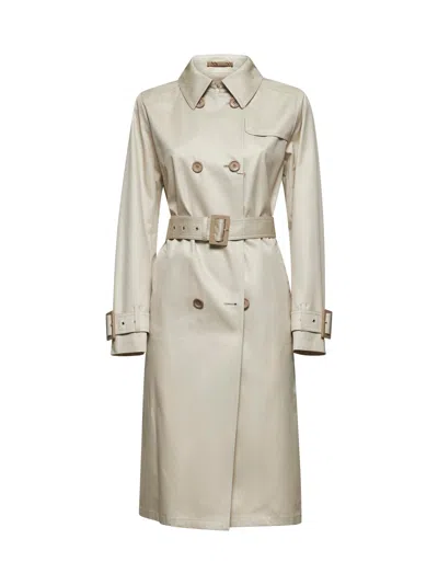 HERNO HERNO WOMEN BEIGE DELON DOUBLE-BREASTED TRENCH COAT