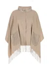 Herno Poncho In Summer Silk And Nylon Ultralight