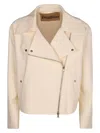 Herno Biker Jacket In Panna
