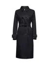 Herno Women Blue Delon Double-breasted Trench Coat In Black