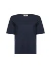 Herno T-shirt With Buttons On The Side Slits In Blue