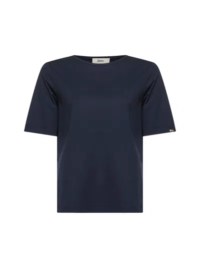 Herno Women Blue Ever Cotton Interlock T-shirt