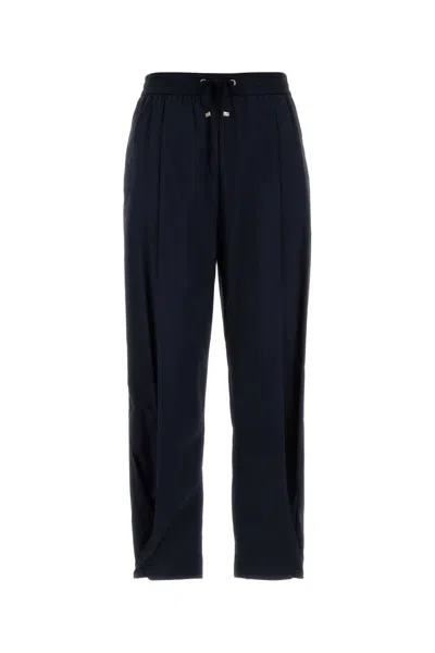 Herno Stretch Nylon Trousers Side And Back Pockets In Blue