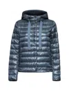 Herno Quilted Hooded Drawstring Puffer Jacket In Blue
