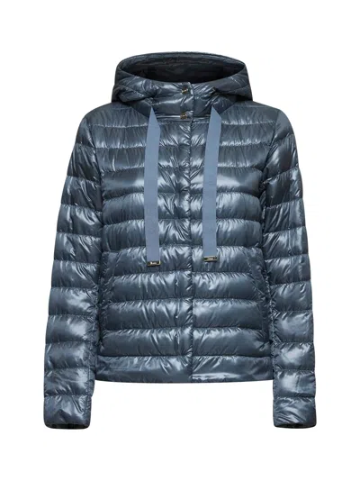 HERNO HERNO WOMEN BLUE ULTRALIGHT NYLON HOODED JACKET