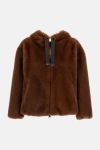Herno Women Bomber In Synthetic Fur In Brown
