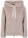 Herno "bomber" Soft Faux Fux Jacket Clothing In Gray