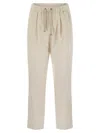 Herno Women Bright Corduroy Resort Trousers In Neutral