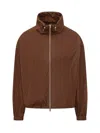 Herno Brown Solid Turtle Neck Jacket In Brown