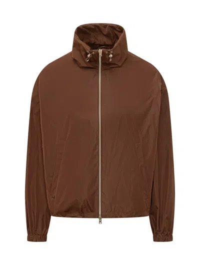 Herno Brown Solid Turtle Neck Jacket
