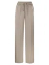 Herno Casual Satin Trousers In Cream