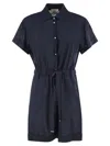 Herno Women Chemisier Jumpsuit With Drawstring In Blue