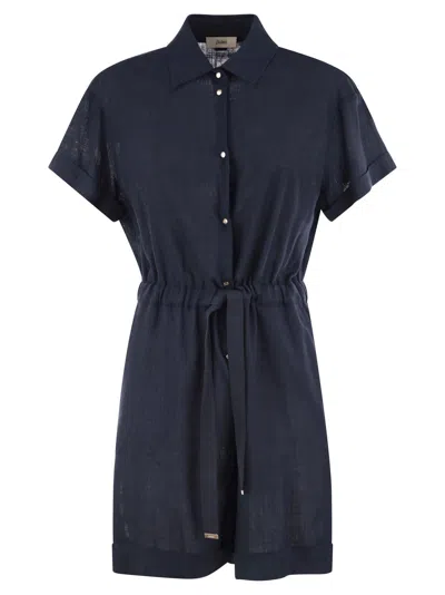 HERNO HERNO WOMEN CHEMISIER JUMPSUIT WITH DRAWSTRING