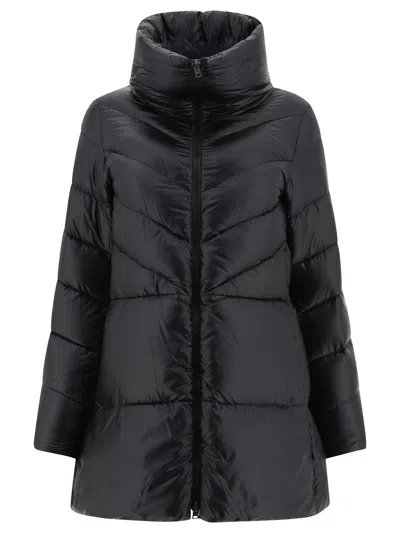 Herno Women's "chevron" Down Coat In Black