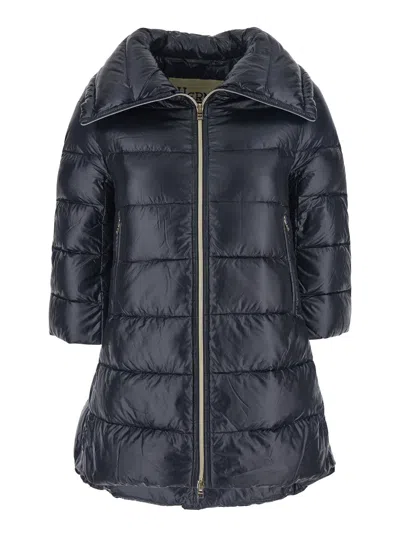 HERNO HERNO WOMEN 'CLEOFE' BLACK DOWN JACKET WITH FRONT ZIP CLOSURE IN TECH FABRIC WOMAN