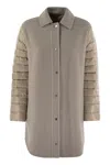 Herno Women's Coat With Down Sleeves In Beige