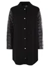 Herno Luxury Wool-blend Jacket With Quilted Down Sleeves In Black