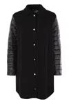 Herno Luxury Wool-blend Jacket With Quilted Down Sleeves In Black