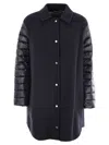 Herno Luxury Wool-blend Jacket With Quilted Down Sleeves In Multicolor