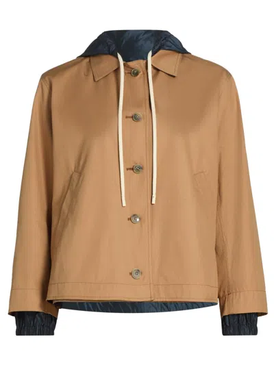 Herno Women's Cotton & Techno Taffeta Reversible Jacket In Brown