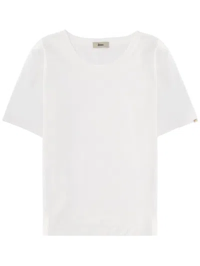 Herno Women's Cotton Stretch Short-sleeve T-shirt In White