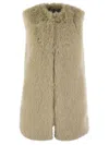 Herno Women Cruelty-free Fur Sleeve Coat In Gold