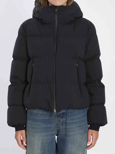 Herno Women Double-layer Down Jacket With Hood In Blue