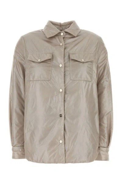Herno Women Dove Grey Nylon Jacket In Gray