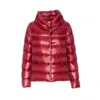 Herno Quilted High Neck Jacket With Lateral Split In Red