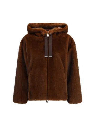 HERNO HERNO WOMEN HOODED JACKET IN ECO-FUR