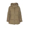 Herno Long Padded Down Jacket With Removable Hood In Nude