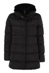 Herno Down Jacket With Bib And Cruelty-free Fur Hood In Black