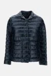 Herno Quilted Blue Down Jacket With Button Fastening In Blue