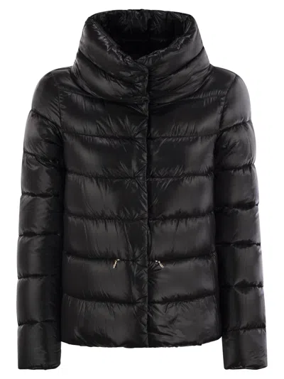 Herno Women Down Jacket With Ring Collar In Black