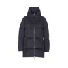 Herno Long Quilted Jacket High Collar In Blue