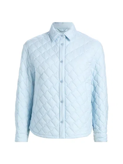 Herno Ecoage Quilted Shirt Jacket In Blue