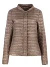 Herno Elena Short Down Jacket In Brown