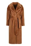 Herno Faux Fur Coat In Camel