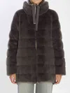 Herno A-shape Down Jacket Drawstring Detail In Gray