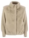 Herno Resort Jacket In Faux Mink Fur In Neutral