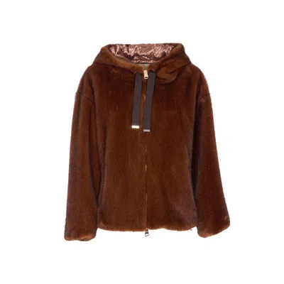 HERNO HERNO WOMEN FAUX FUR SOFT BOMBER