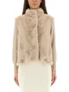 Herno Women Faux Mink Fur Resort Jacket In Neutral