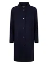 Herno Band-collar Buttoned Coat In Blue