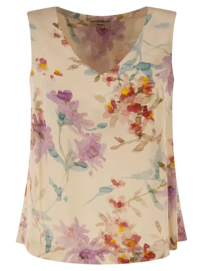 Herno Women Floral Print Top In Neutral