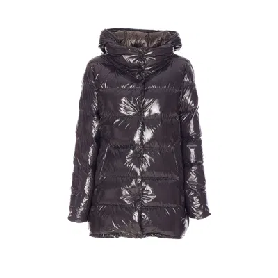 Herno Women Gloss Down Jacket In Gray