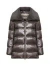 Herno Women Grey Ultralight Nylon And Lady Alternative Fur A-shape In Gray