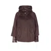 Herno Women Hood In Pure Cashmere And Ultralight Nylon In Brown